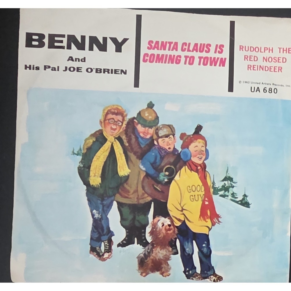 Santa Claus is Coming to Town 45 RPM Benny and His Pal Joe OBrien 1963 UA Record